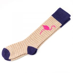 Kids Lambswool Flamingo Knee Socks