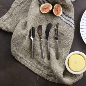 Darsa Cheese Knife Set - Brushed Silver (Set of 4)