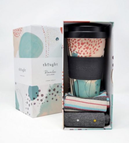 Arrah Bamboo Women's Gift Set Coffee Cup and Socks Box