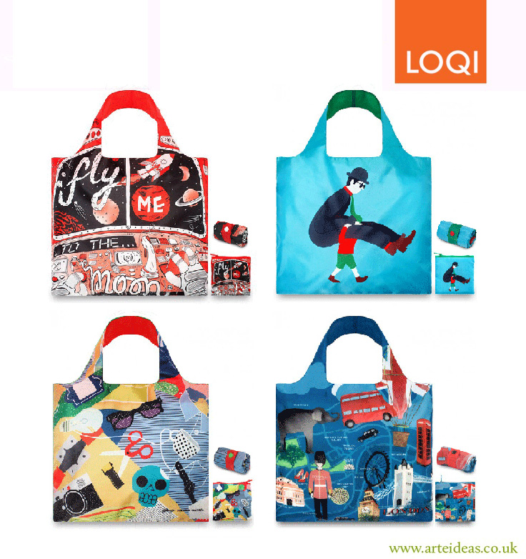 LOQI Artistic & Urban Collection reusable bags