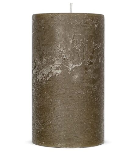 Nkuku Rustic Soy Blend Pillar Candle - Olive Green